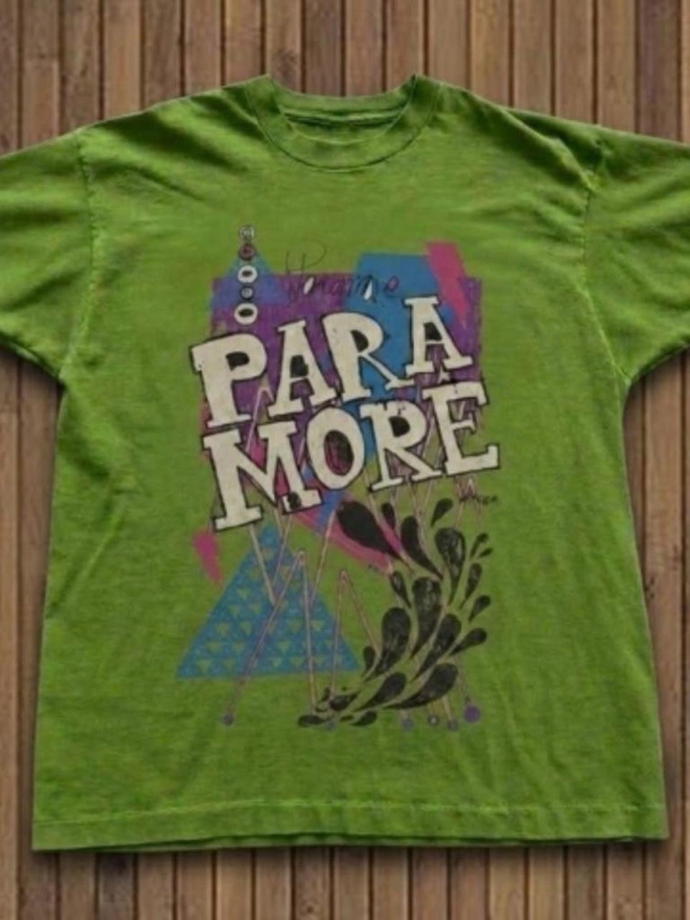 Gildan Para More Graphic Tee in Lime Green with Multicolor Print